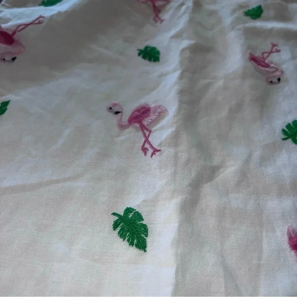 Janie and Jack Embroidered Flamingo Dress , White, Size 8 - Picture 10 of 11